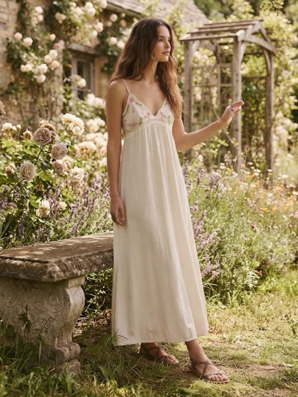 🧺🤎 APRIL CORNELL COTTON MAXI DRESS LARGE